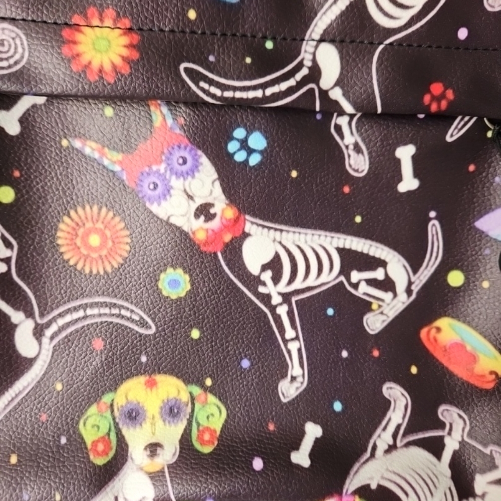 Floral Dog Skeleton Pattern Backpack - image 2